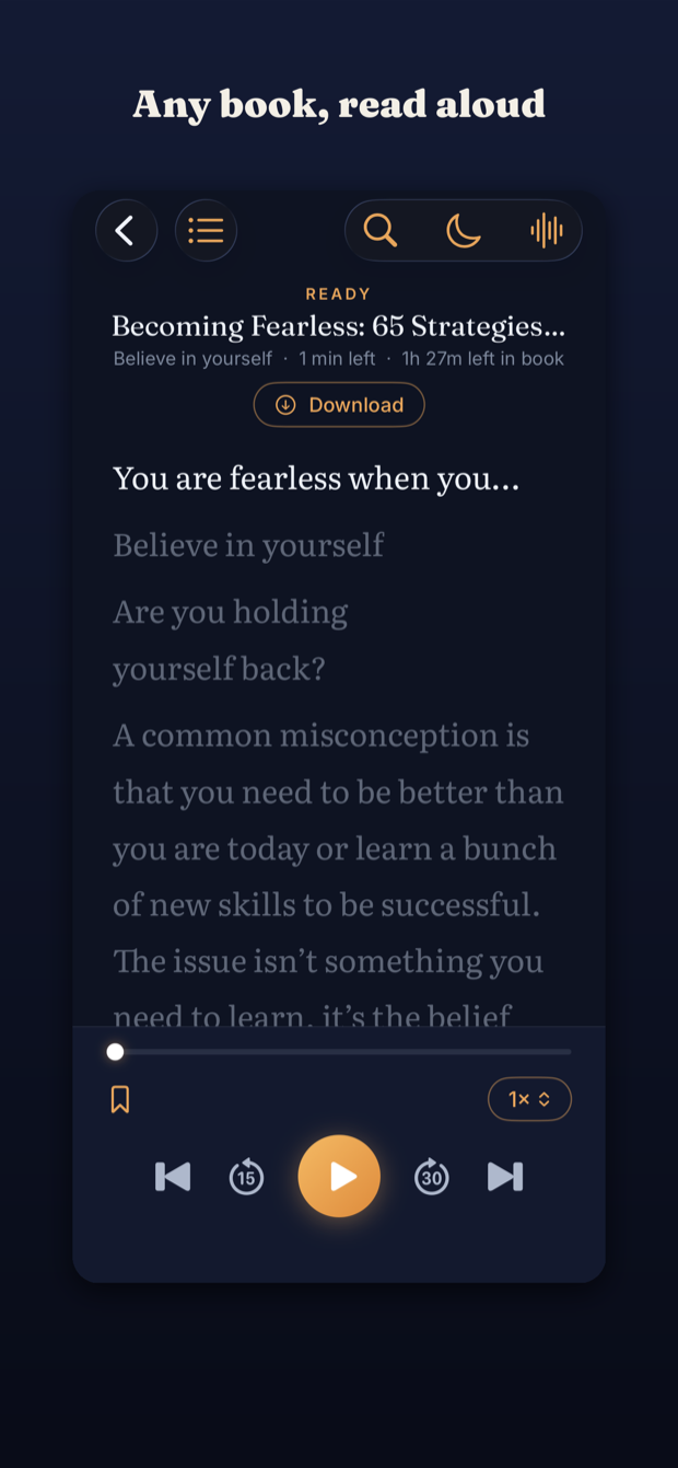 Reading a book with the text following along